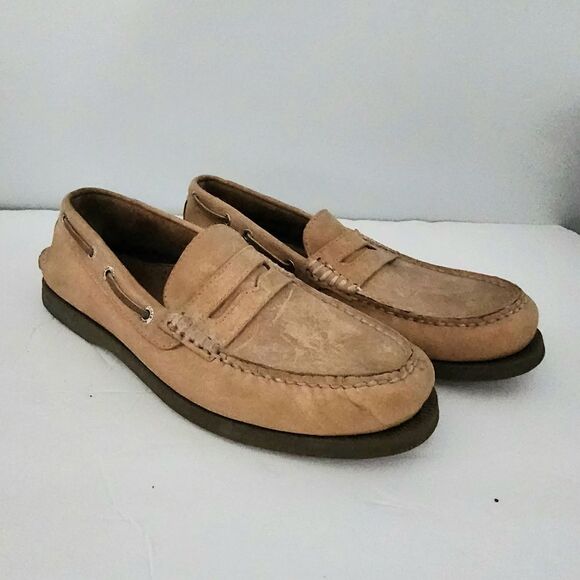 Sperry topsider loafer shoe camel color men's size 8.5 - Picture 1 of 5